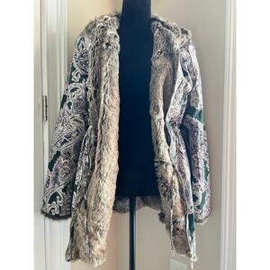 Chico's Reversible Paisley Faux-Fur Jacket